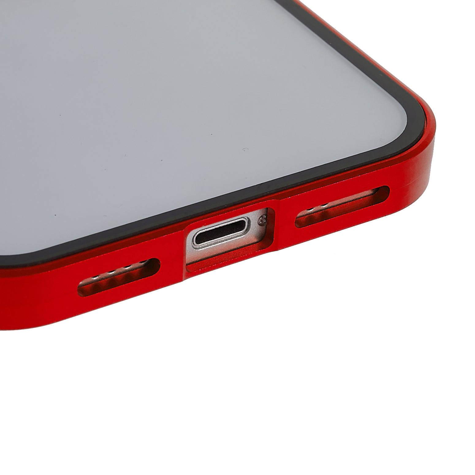 Phone Case for iPhone 15 Plus Magnetic Adsorption Metal Frame + Double-sided Tempered Glass Clear Phone Cover - Red Phone Case for iPhone 15 Plus Magnetic Adsorption Metal Frame + Double-sided Tempered Glass Clear Phone Cover - Red